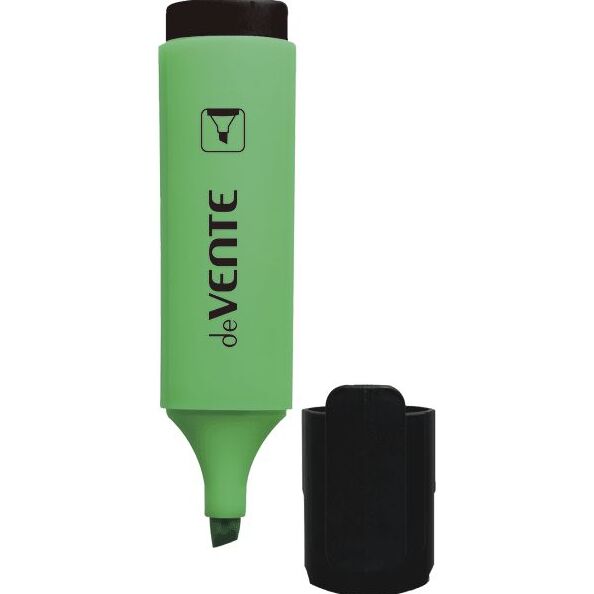 Маркер-текстовыделитель 1-5 мм "deVENTE" зеленый, плоский корпус, скошенный наконечник
