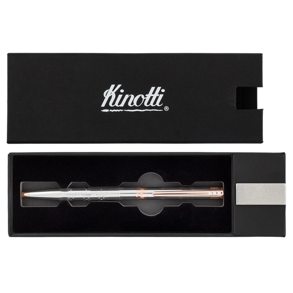 Ручка шариковая "Kinotti" "GRIEG", метал. 1 мм .корп. серебро, чернила синий
