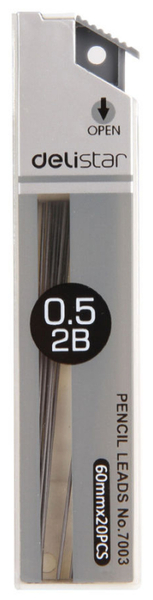 Грифели 0,5 мм Deli 2B (20гриф) туба