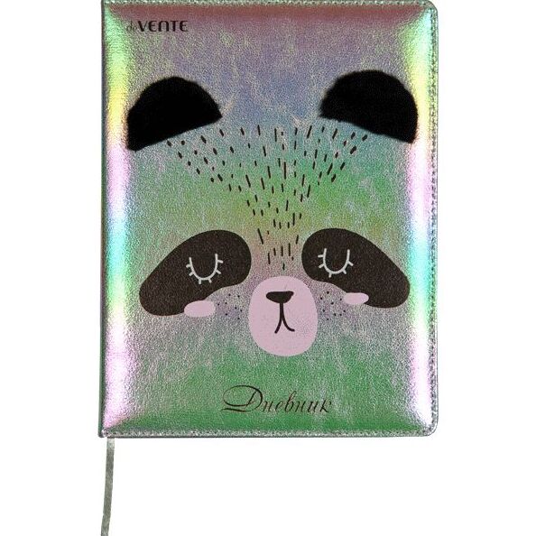 Дневник 1-11 кл. "deVENTE. Lucky Panda" тв. обложка из искусственной кожи с поролоном, объемная аппл