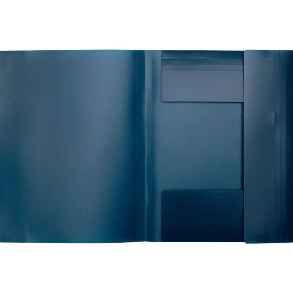 Папка на резинке А4 "deVENTE. Герб" 400 мкм, фактура"песок" вертик. резинка, 3 клапана, темно-синяя