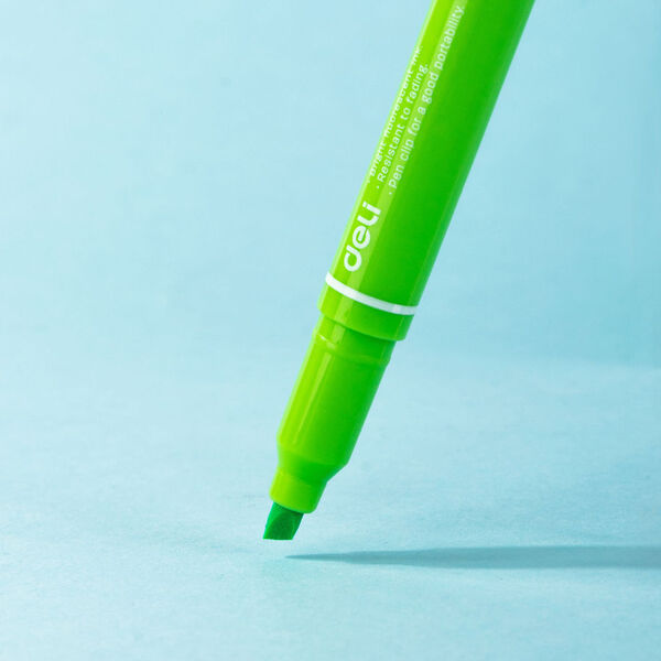 Маркер-текстовыделитель 1-4 мм Deli двойной пиш. наконечник зеленый