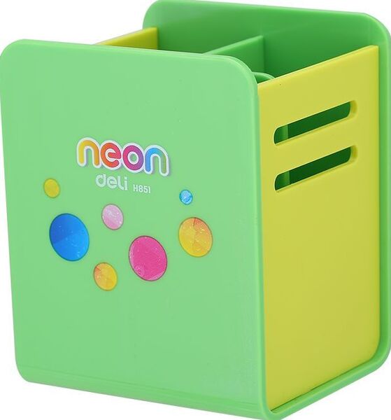 Подставка Deli Neon для пишущих принадлежностей 80x85x105мм ассорти пластик