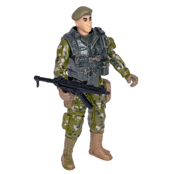 Набор "Армия" солдатик с оружием "Настоящий боец" Bondibon спецназовец, камуфляж зелён.CRD 21,5x13x3