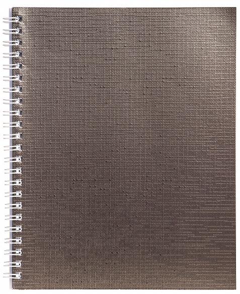 Тетрадь 96 л. кл. на гребне Бумвинил METALLIC Коричневая