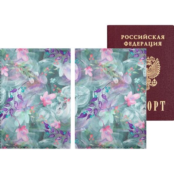 Обложка д/паспорта "deVENTE. Нежность" 10x14 см, искусственная кожа, поролон, цветная печать, отстро