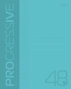 Тетрадь 48 л. кл. Пластиковая обложка на скобе PROGRESSIVE Бирюзовая