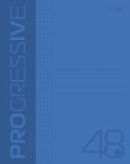 Тетрадь 48 л. кл. Пластиковая обложка на скобе PROGRESSIVE Синяя