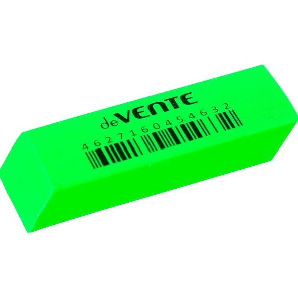 Ластик "deVENTE. Neon" синтетический каучук, прямоугольный скошенный цветной, 56x19x9 мм, dust-free,