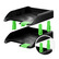 Набор из 2 пластиковых лотков с боковыми креплениями ErichKrause® Forte, Accent черный с зеленой 