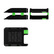 Набор из 2 пластиковых лотков с боковыми креплениями ErichKrause® Forte, Accent черный с зеленой 