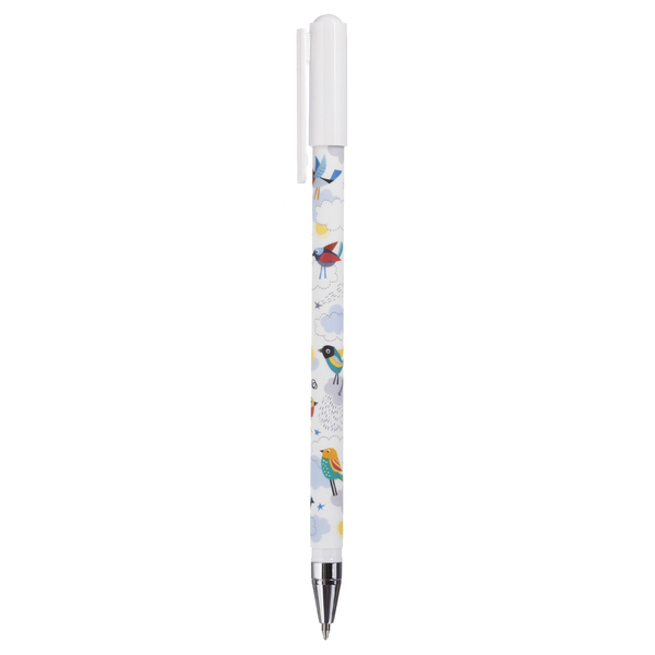 Ручка шариковая 0,7 мм Hatber Birds" Синяя а масл.основе -Ассорти- 12шт.