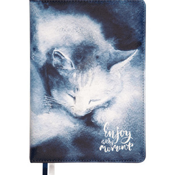 Ежедневник недат А5 "deVENTE. Cat" (145 ммx205 мм) 320 стр, серый кот твердая обложка из искусствен