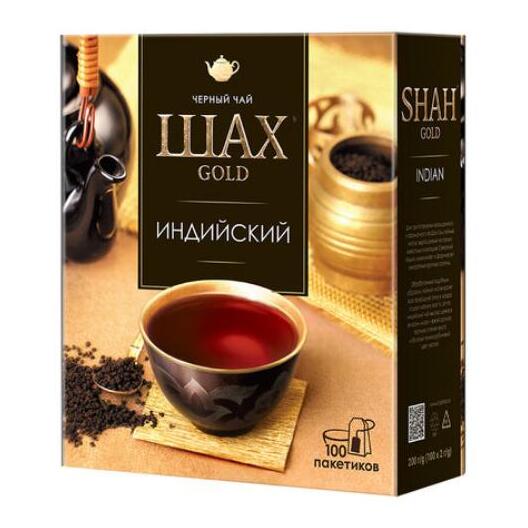 Чай ШАХ Gold "Индийский", черный, 100 пакетков 
