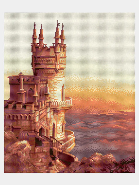 Алмазная мозаика 40*50 KiKi "Крымский замок" на подрамнике полная выкладка