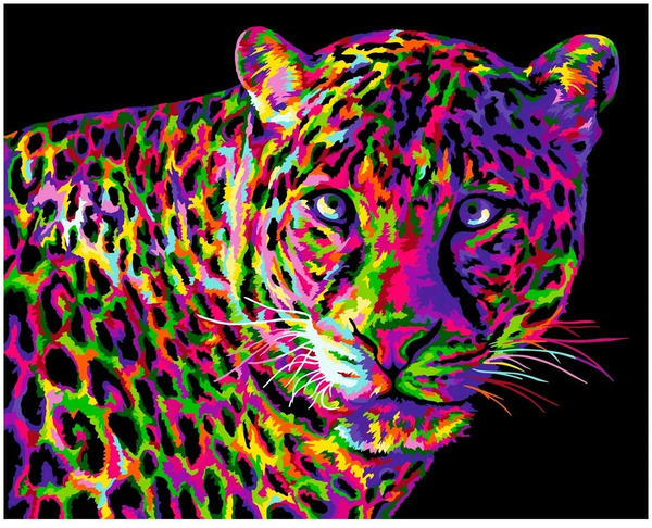 Картины по номерам 40*50 "Цветной леопард"