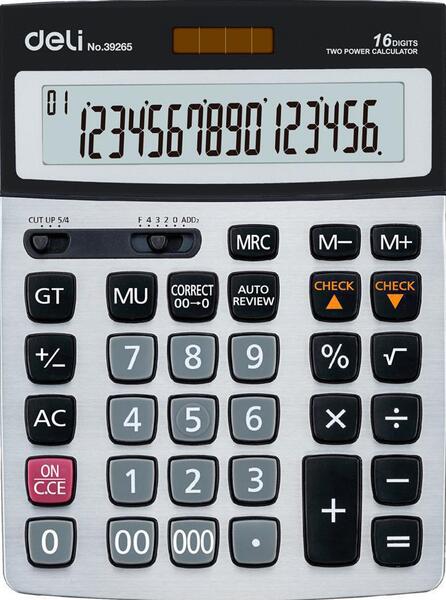 Калькулятор 16 разр., бухгалтерский Deli серый