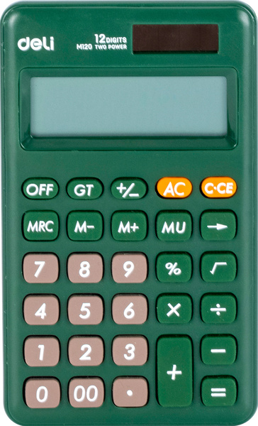 Калькулятор карманный 12-разр. Deli зеленый