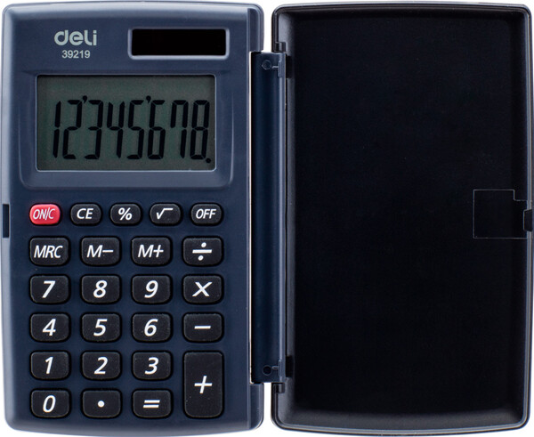 Калькулятор карманный 8-разр. Deli серый