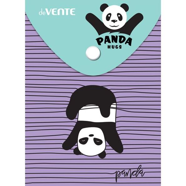 Папка-конверт на кн. А6- "deVENTE. Panda hugs" 150 мкм, непрозрачная с рисунком