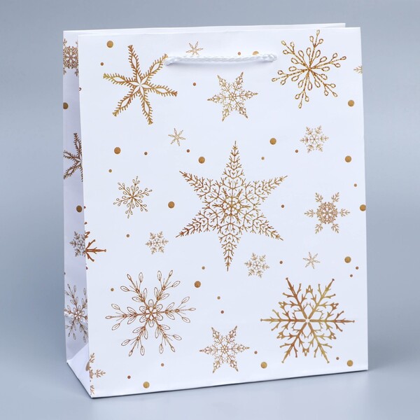 Пакет ламинированный вертикальный «Снежинки», MS 18 × 23 × 8 см