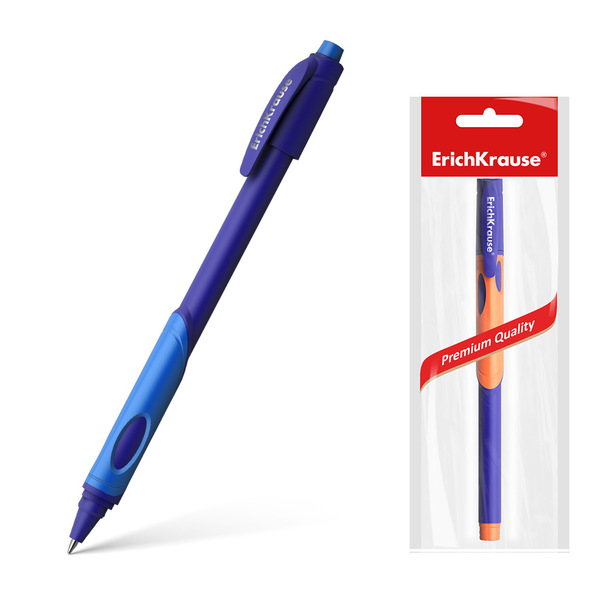 Ручка шариковая  ErichKrause® ErgoLine ® Kids, Ultra Glide Technology синяя в пакете