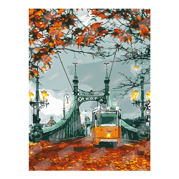 Картина по номерам на подрамнике 30*40 "Осенний Будапешт"