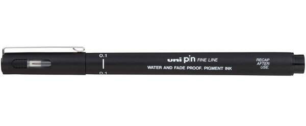 Линер Uni PIN01-200(S) черный, 0.1 мм.