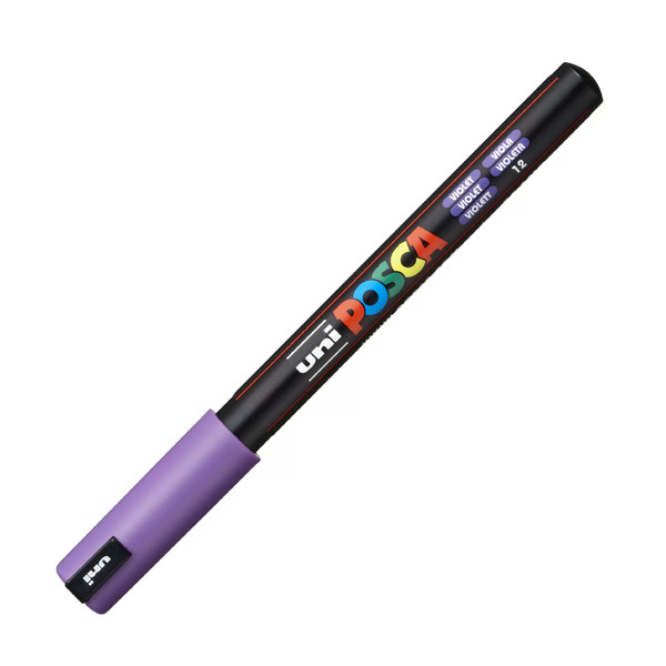 Маркер акрил. POSCA PC-1MR фиолетовый, 0.7 мм,игольчатый наконечник(номерцвета 12)