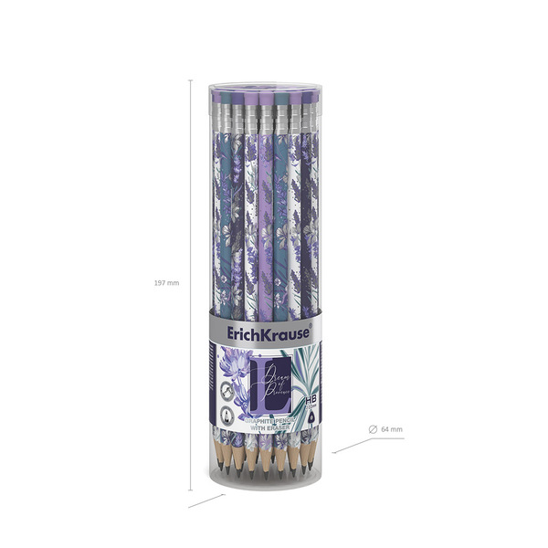 Карандаш ч/г HB с ластиком трехгранный ErichKrause® Lavender HB