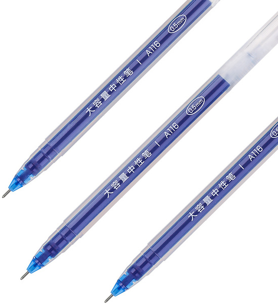 Ручка гелевая 0,5 мм Deli A116-BL корп.прозрачный синяя