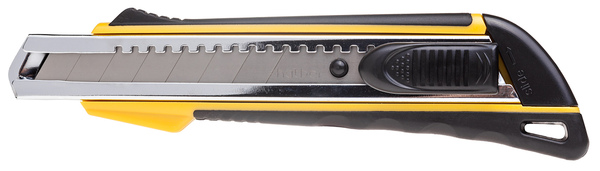 Нож канцелярский 18 мм Hatber RAPID AUTO-LOCK прорезиненный корпус металл.направл. в блистере с евр.