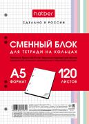 Сменный блок 120 л. А5 для тетрадей на кольцах Универсальная перфорация Многоцветный срез