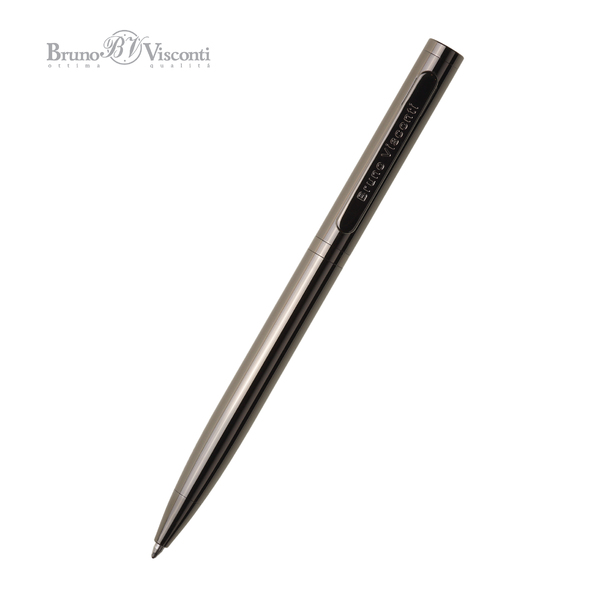 Ручка "FIRENZE" в метал. футляре 1.0 ММ, СИНЯЯ (корпус черный вороненая сталь, футляр черный)