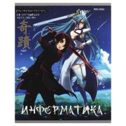 Тетрадь предм. 48 л. кл. "АНИМЕ" ИНФОРМАТИКА стандарт, холодная фольга, софт-тач TM Prof-Press