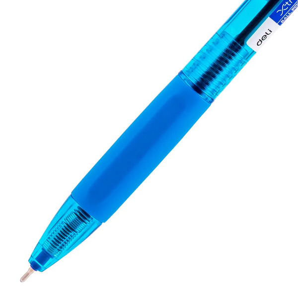 Ручка шариковая автомат. 0,7 мм Deli X-tream корп.синий/прозрачный чернила син. резин. манжета