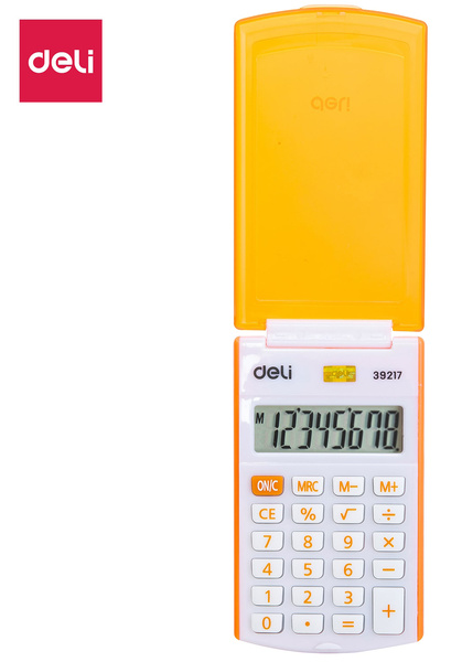 Калькулятор карманный 8-разр. Deli оранжевый 