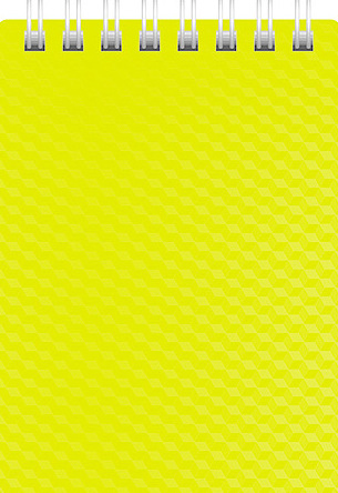 Блокнот А7 80 л. кл. Пластиковая обложка на гребне DIAMOND NEON Желтый
