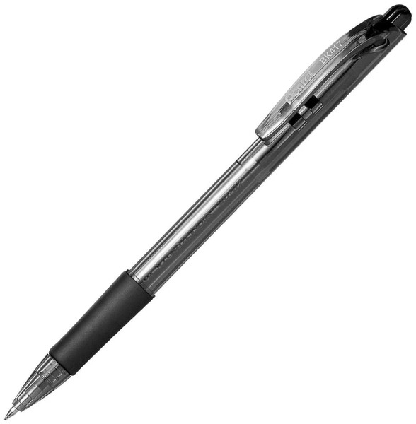 Ручка шариковая автомат 0,7 мм Pentel, ЧЕРНАЯ, матовый корпус