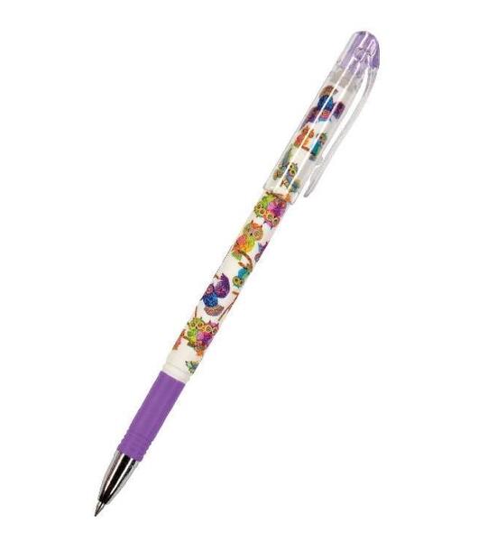 Ручка со стираемыми чернилами "DeleteWrite Happy. Яркие совы" 0.5 мм, СИНЯЯ