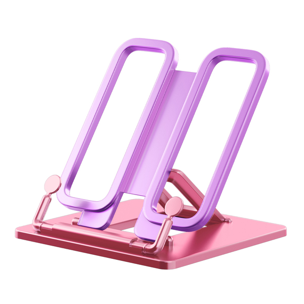 Подставка для книг пластиковая ErichKrause® Base, Candy, розовая с фиолетовым держателем
