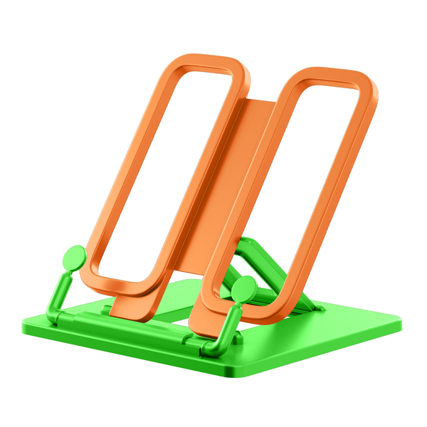 Подставка для книг пластиковая ErichKrause® Base, Neon Solid, зеленая с оранжевым держателем
