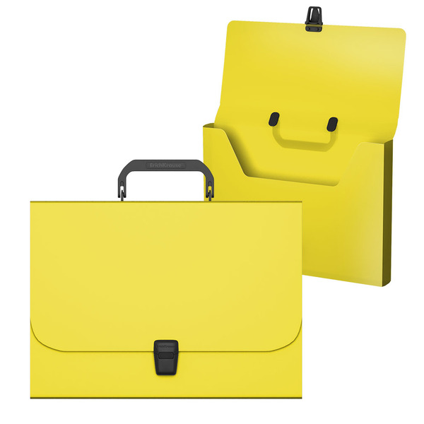 Портфель пластиковый ErichKrause® Matt Neon, A4, желтый