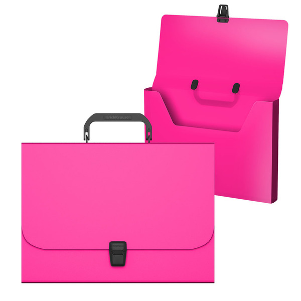 Портфель пластиковый ErichKrause® Matt Neon, A4, розовый 