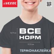 Термонаклейка для декорирования текстильных изделий "deVENTE. Все норм" 17,2x8,9 см, в пластиковом п