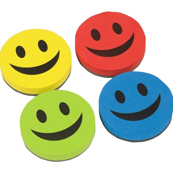 Стирательная губка "deVENTE. Smile" для офисных досок, d=9 см, EVA и фетр, цвета ассорти, в пластико