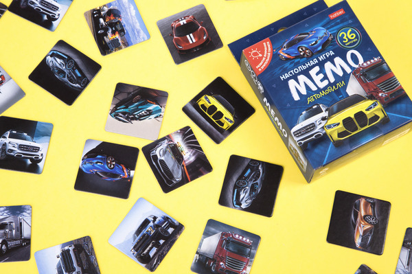 Игра настольная МЕМО 36 карточек "Машины"- в инд.упак.с европодвесом