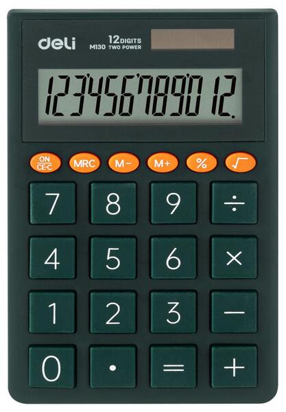 Калькулятор карманный 12-разр. Deli  зеленый