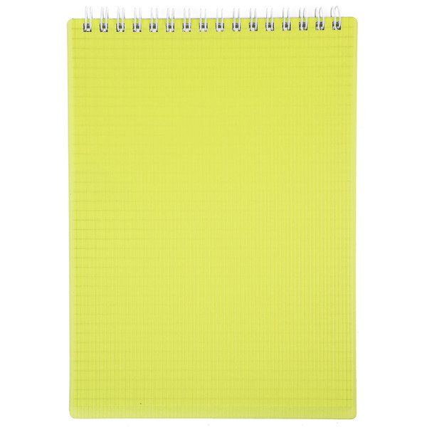 Блокнот А5 80 л. кл. на гребне LINE NEON Желтый Пластиковая обложка 