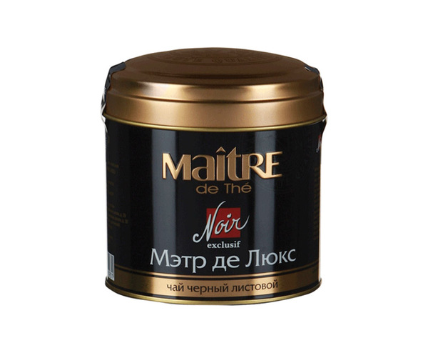 Чай MAITRE (Мэтр)  "Мэтр де Люкс", черный, листовой, ж/б, 100г